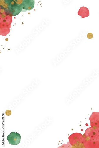 Christmas Card - Colorful Playful Christmas Blobs in Red, Green, and Gold
