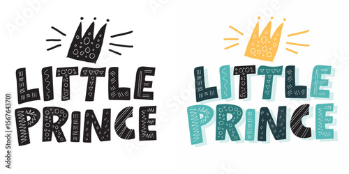 Flat hand drawn doodle lettering quote about little baby. Lettering for t-shirt design, mug print, bag print, clothes fashion. 100% hand drawn vector image. Baby shower.