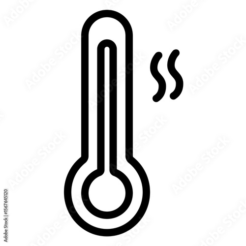 Thermometer icon vector illustration. Hot weather icon. High degree temperature vector illustration.