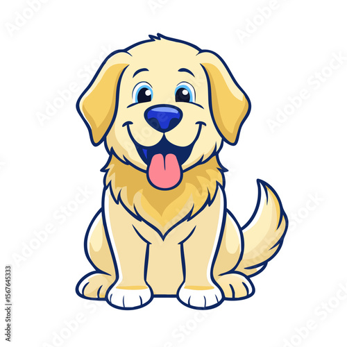Adorable Golden Retriever Puppy High-Quality Vector Illustration