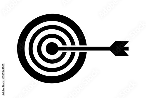 Target with arrow icon isolated on white background

