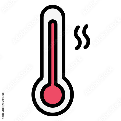 Thermometer icon vector illustration. Hot weather icon. High degree temperature vector illustration.