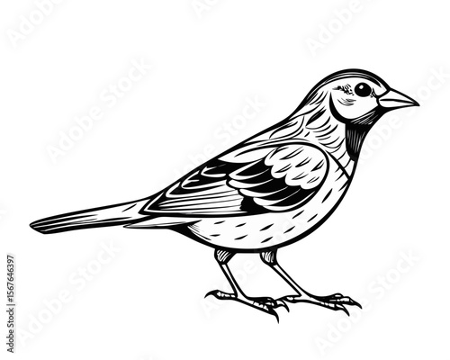 vector illustration of a sparrow