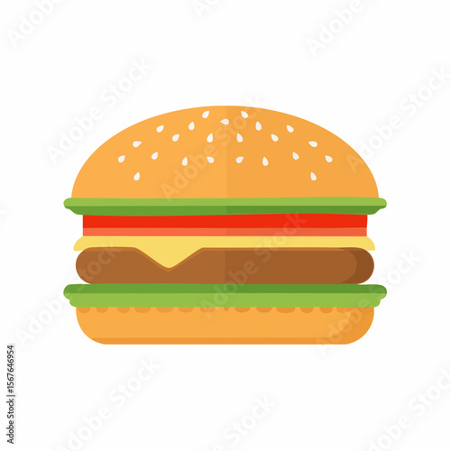 Juicy Cheeseburger Delicious Fast Food Illustration