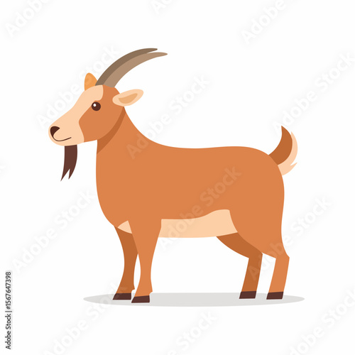 Adorable Brown Goat Illustration Farm Animal Vector Graphic