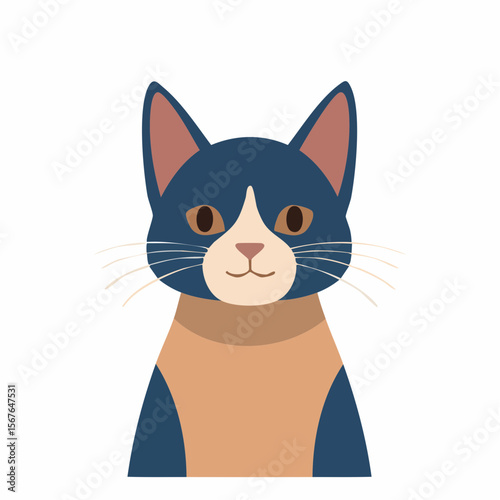 Adorable Blue and Tan Cat Illustration  Perfect for Pet Projects and Designs