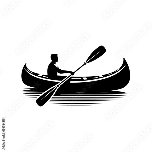 Canoe Silhouette , Canoe vector
