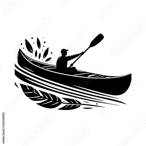 Canoe Silhouette , Canoe vector