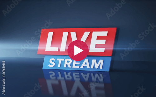 Live Stream Broadcast Button Play Now