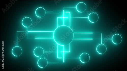 Looping Circuit Board Animation with CPU – Computer Processor Tech Background. 