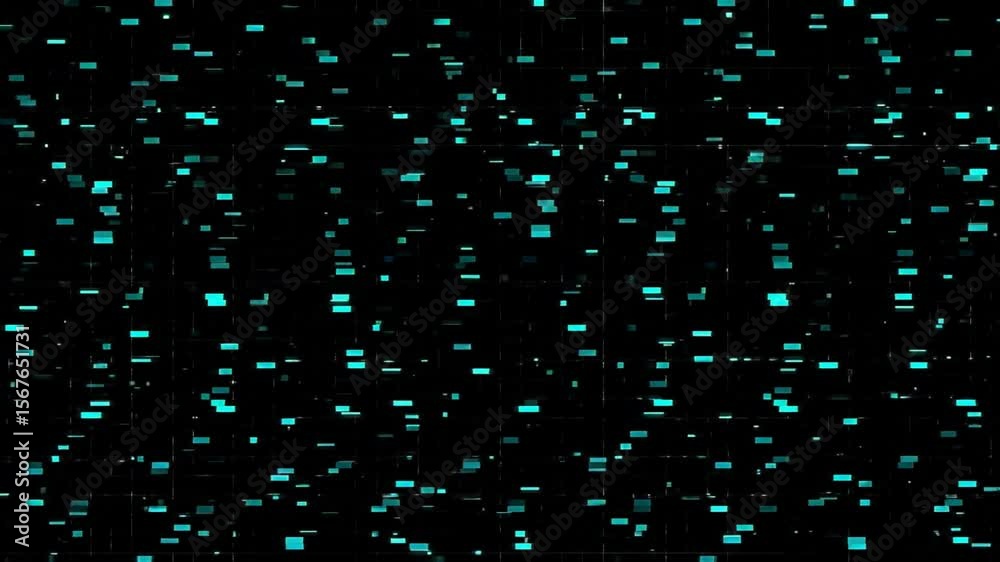 Abstract teal pixelated pattern design