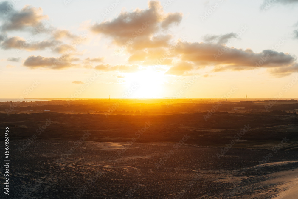 Fototapeta premium sunset over the landscape