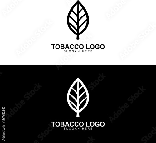 Tobacco Plant Logo Design Monochrome Vector
