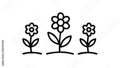 black and white silhouettes of flowers