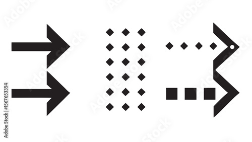 Abstract graphic representation of data processing and transformation isolated on white background