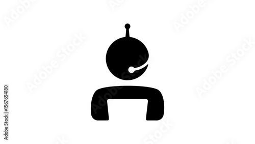 support bot , black isolated silhouette