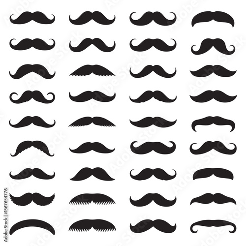 A Collection of Retro Mustaches A Visual Exploration of Classic Styles and Designs for a Fun and Whimsical Aesthetic