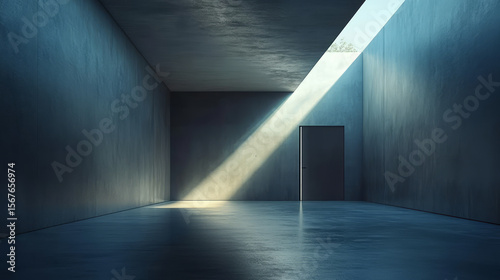 Modern minimalist concrete building interior space