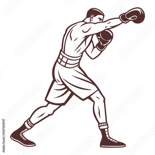 Black and White Fitter Vector Art | Minimalist Line Illustration of Football Player.