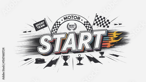 Start motor racing graphic sport team