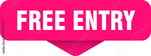 free entry sticker. free entry sign on transparent background