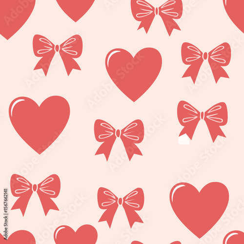Hand-Drawn Heart Vector Pattern – Romantic Doodle Seamless Background