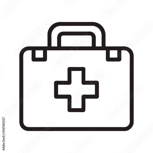 Portable First Aid Kit Icon, Vector Symbol for Emergency Medical Response