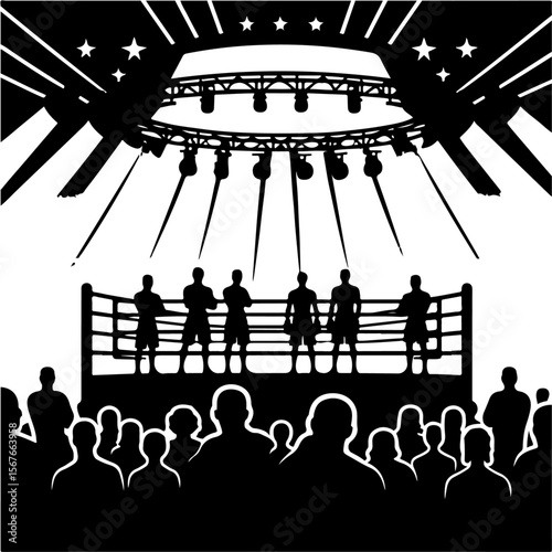 boxing Ring Silhouette , boxing Ring vector
