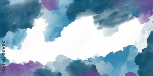 Dramatic clouds filling the sky, creating a moody and atmospheric scene. Clouds Against a Blue Sky. Spectacular abstract background of thunderstorm sky with dark ominous clouds. 