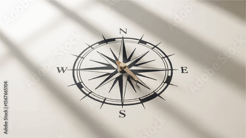 Vintage compass rose navigational tool nautical