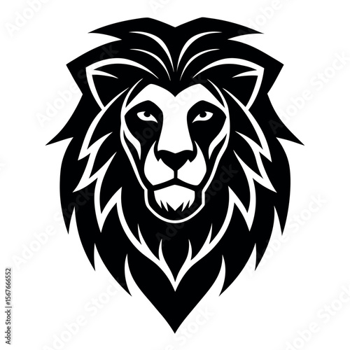 Lion head logo vector illustration.