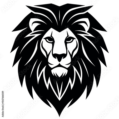 Lion head logo vector illustration.