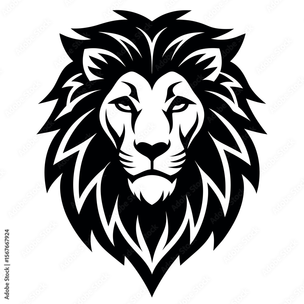 Obraz premium Lion head logo vector illustration.