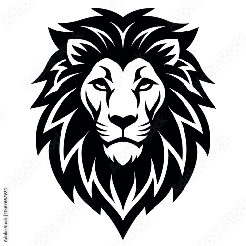 Lion head logo vector illustration.