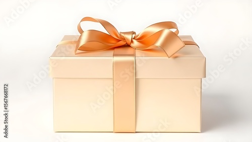 Luxurious gift box with satin ribbon and golden accents, presented in a studio setup.