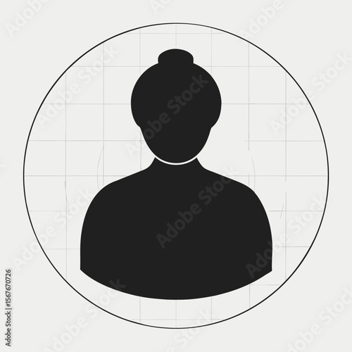 Black silhouette of person head and shoulders vector