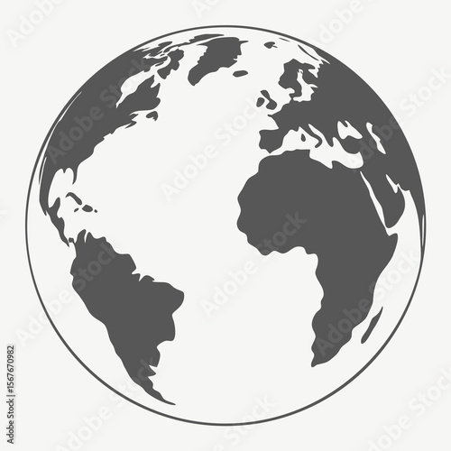 Gray Earth Globe Illustration world planet