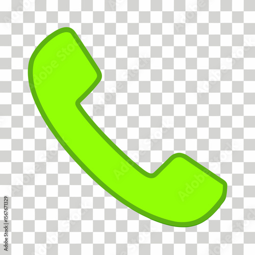 Green telephone receiver icon communication call