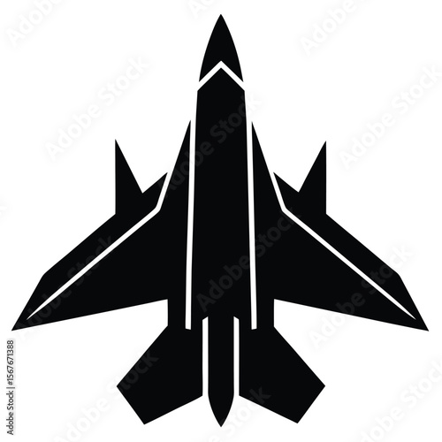 Black fighter jet graphic symbol aircraft aviation