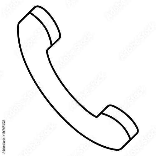 Telephone handset line art communication technology