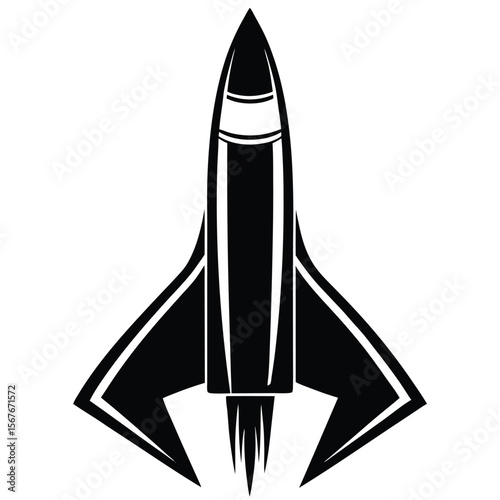 Black rocket ship soaring through space spaceship spacecraft