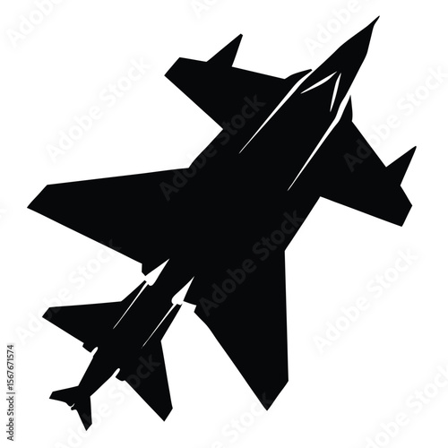 Black fighter jet silhouette aircraft airplane