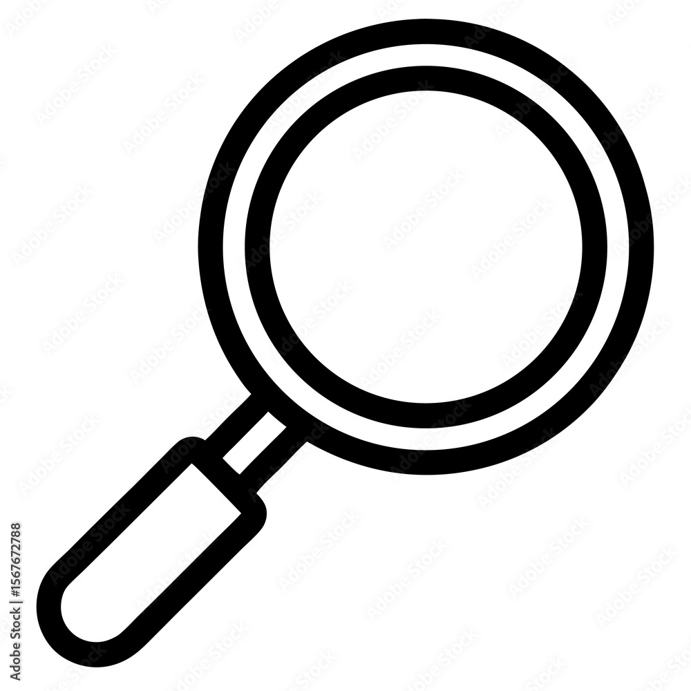 Magnifying Glass Icon – Outline Vector for Search or Zoom Concept Magnifying Glass Icon – Outline Vector for Search or Zoom Concept
