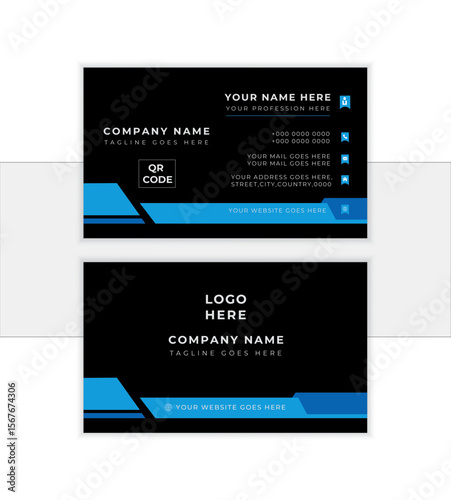 modern & creative Business card design template. Clean professional business card template. Modern shape with abstract color. Luxury background. visiting card. Vector illustration print template.
    