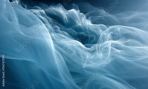 Abstract Blue Waves with Soft Light and Fluid Motion