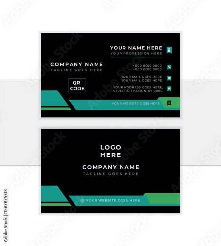  modern & creative Business card design template. Clean professional business card template. Modern shape with abstract color. Luxury background. visiting card. Vector illustration print template.
   