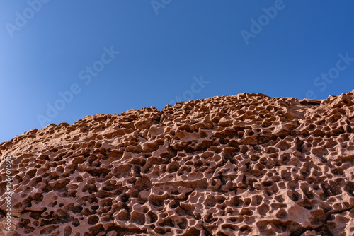 Weathering.Tafoni ( tafone ). Moenkopi Sandstone, The Moenkopi Formation is a geological formation. Meteor Crater Natural Landmark, Meteor Crater, or Barringer Crater. Winslow, Navajo County, Arizona
