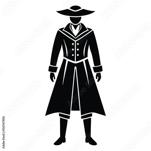 Stylized figure wearing historical attire person male
