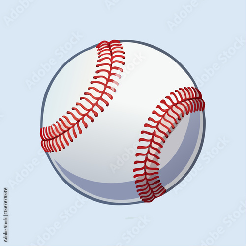 Baseball's Canvas: A detailed rendering of a pristine baseball, its bright white surface adorned with red stitching, evokes a sense of sporty simplicity.