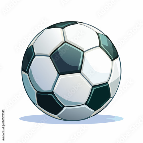 Soccer ball isolated: A classic soccer ball design against a clean backdrop, perfect for sports illustrations and graphic elements. Showcasing the ball's iconic pattern and structure.